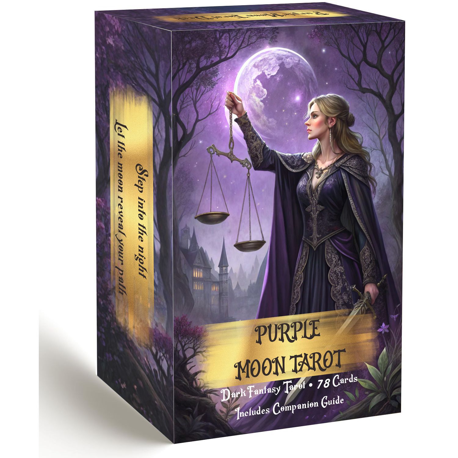 Tarot Deck With Guidebook - Purple Moon Tarot Cards Deck with