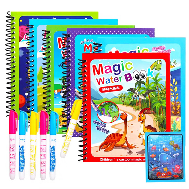 Kids Montessori Toys Reusable  - Reusable Water Magic Coloring Book 评论和价格