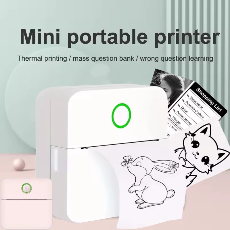 Mini Portabl Printer Inkless S - Mini Pocket Thermal Printer Paper Roll 评论和价格