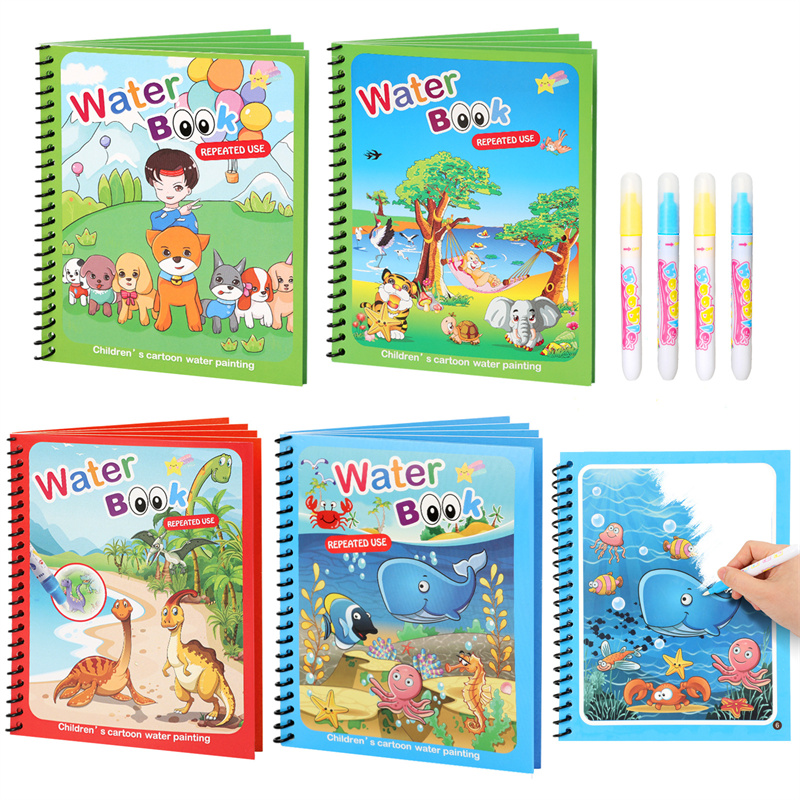 Montessori Toys Reusable Color - Reusable Water Magic Coloring Book 评论和价格