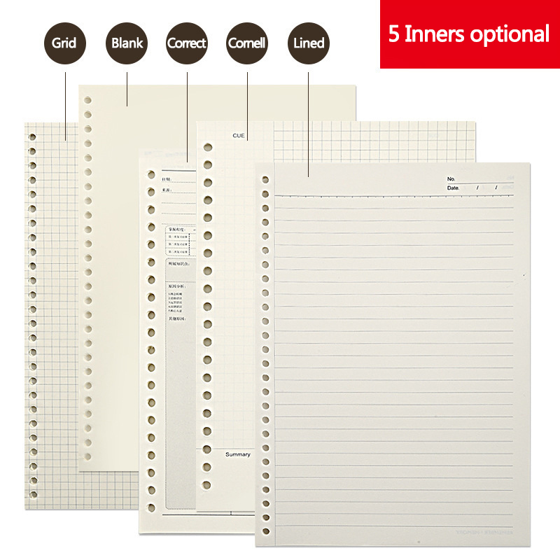 A5 B5 Line Grid 20Holes Loose- - A5 Spiral Dotted Grid Notebook 评论和价格