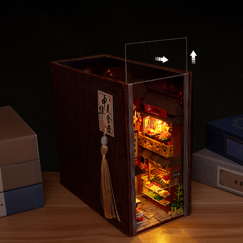 Diy Book Nook Doll House Minia - Diy Wooden Book Nook Kit Shelf Insert 评论和价格