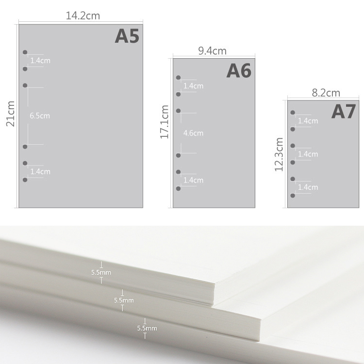 45 Sheets A5 A6A7 Loose Leaf N - A5 Spiral Dotted Grid Notebook 评论和价格