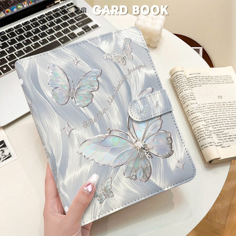 Silver Iridescent Butterfly A5 - Kpop Photo Card Binder 3 Inch 评论和价格