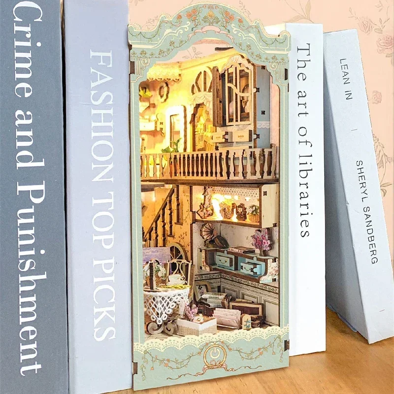 DIY Wooden Pastoral Diary Book - Diy Wooden Book Nook Kit Shelf Insert 评论和价格